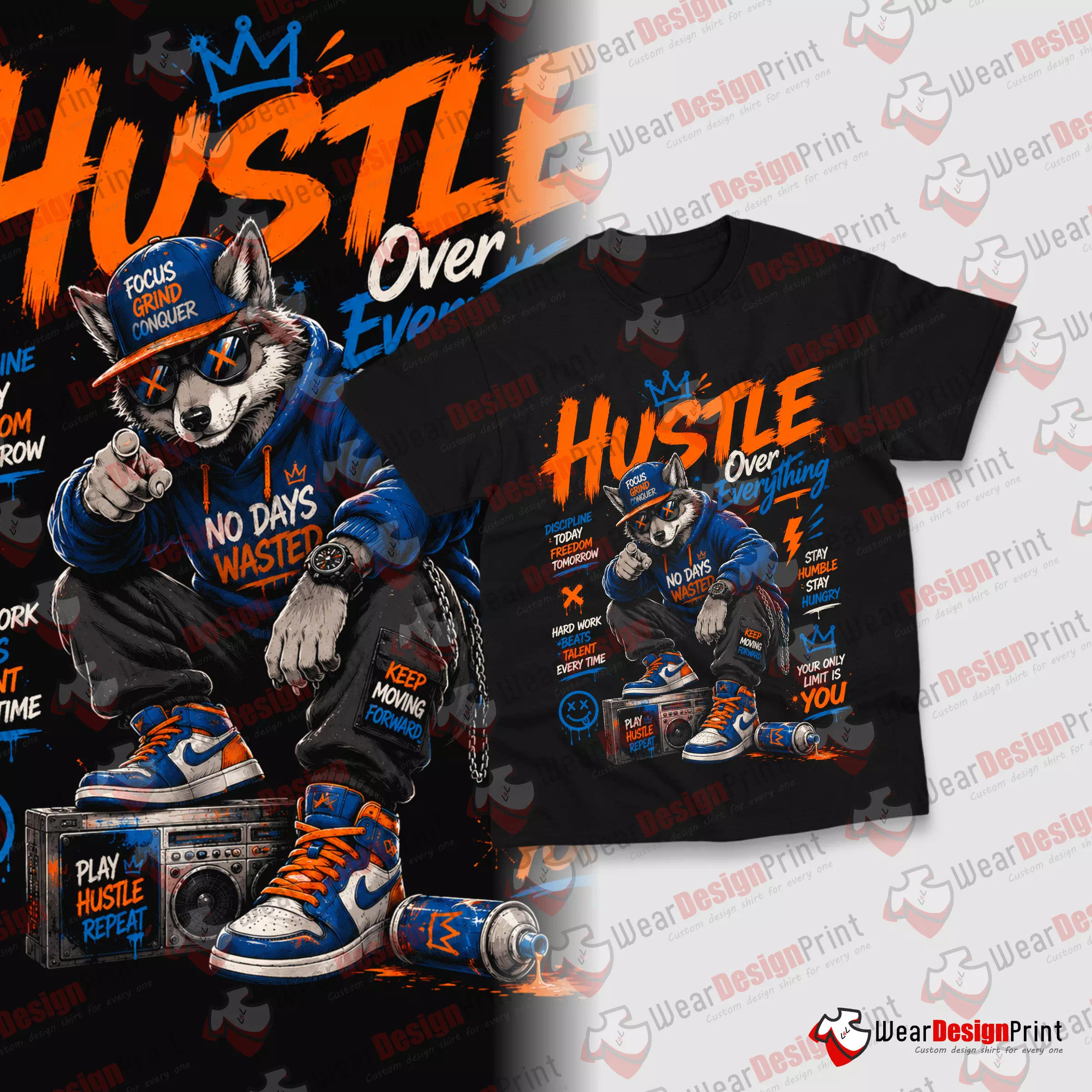 Hustle 9 Design PNG Ready — view 6