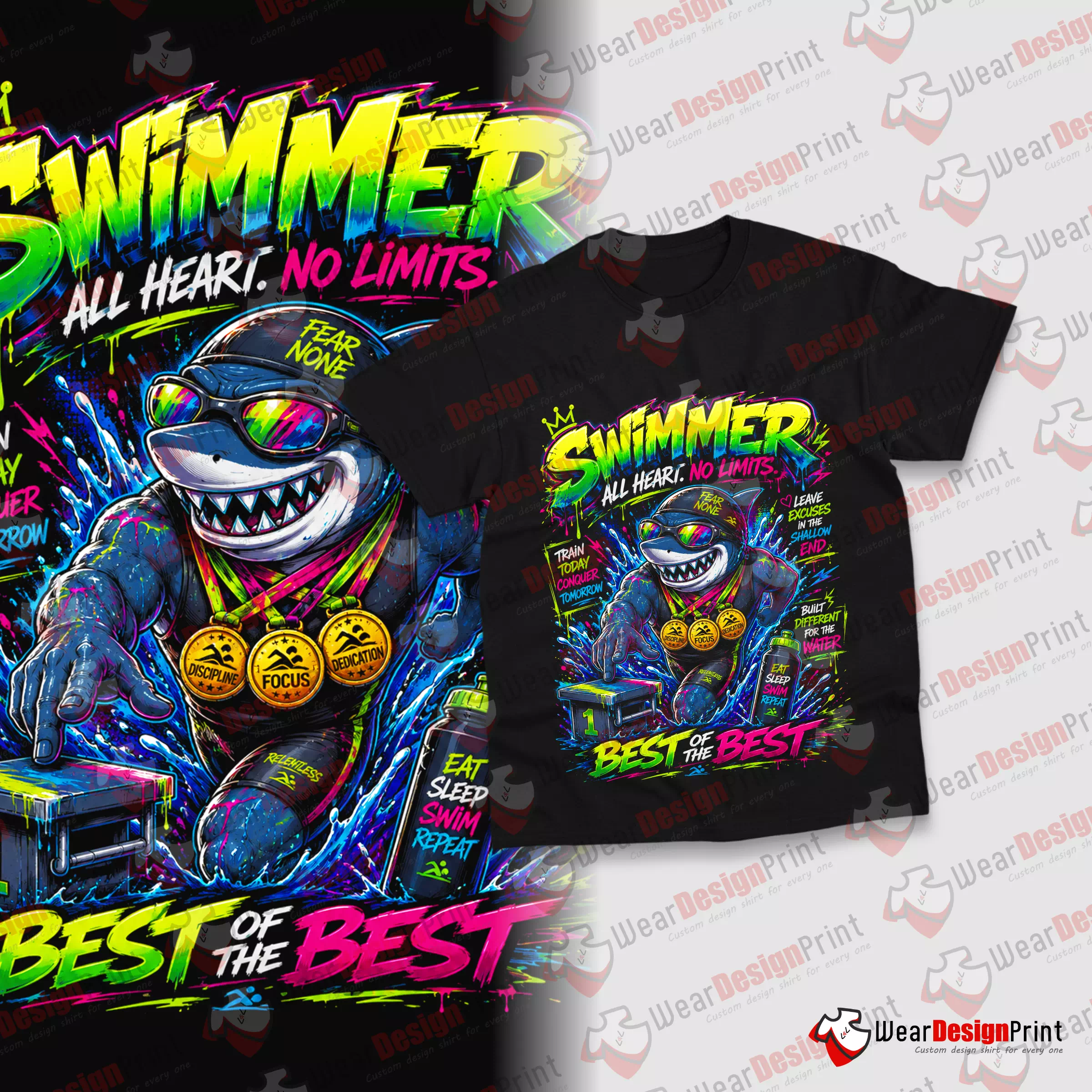 Swimmers Animals 14 Designs PNG Ready