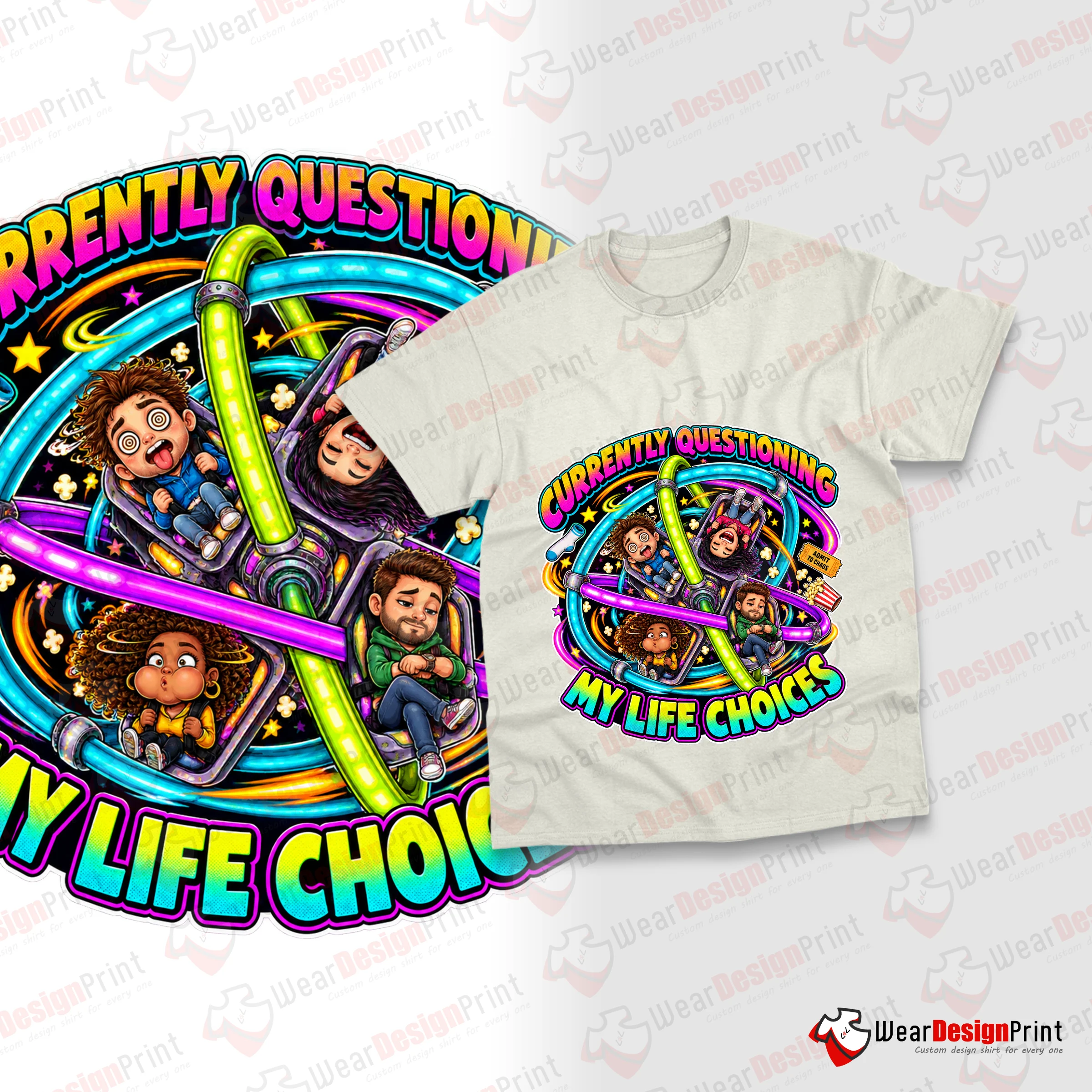 One Hilarious Coaster Drop Black/White 3PCS PNG — view 6