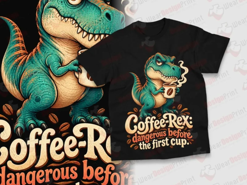 Dinosaur Coffee Shirt Designs 20PCS PNG Bundle — view 1