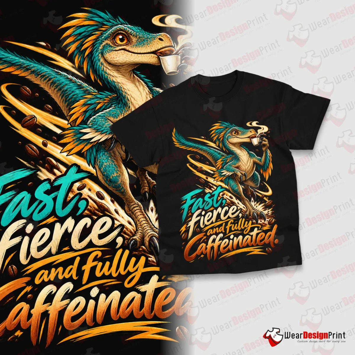 Dinosaur Coffee Shirt Designs 20PCS PNG Bundle — view 2