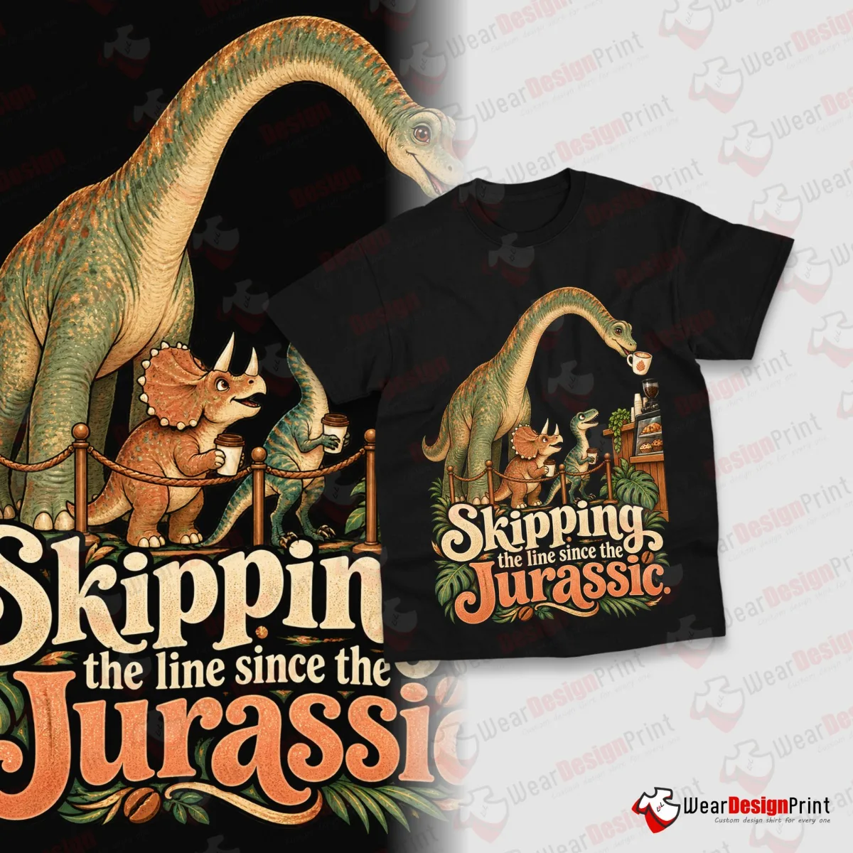 Dinosaur Coffee Shirt Designs 20PCS PNG Bundle — view 3