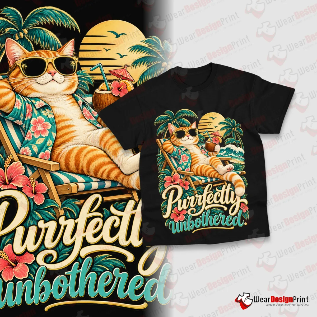 Funny Cat Shirt Designs 20PCS PNG Bundle — view 7