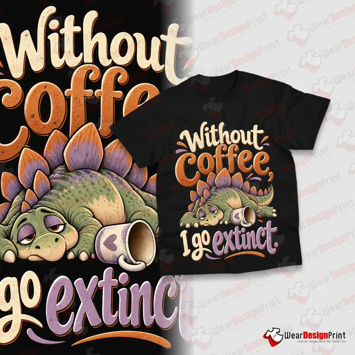 Dinosaur Coffee Shirt Designs 20PCS PNG Bundle — view 7