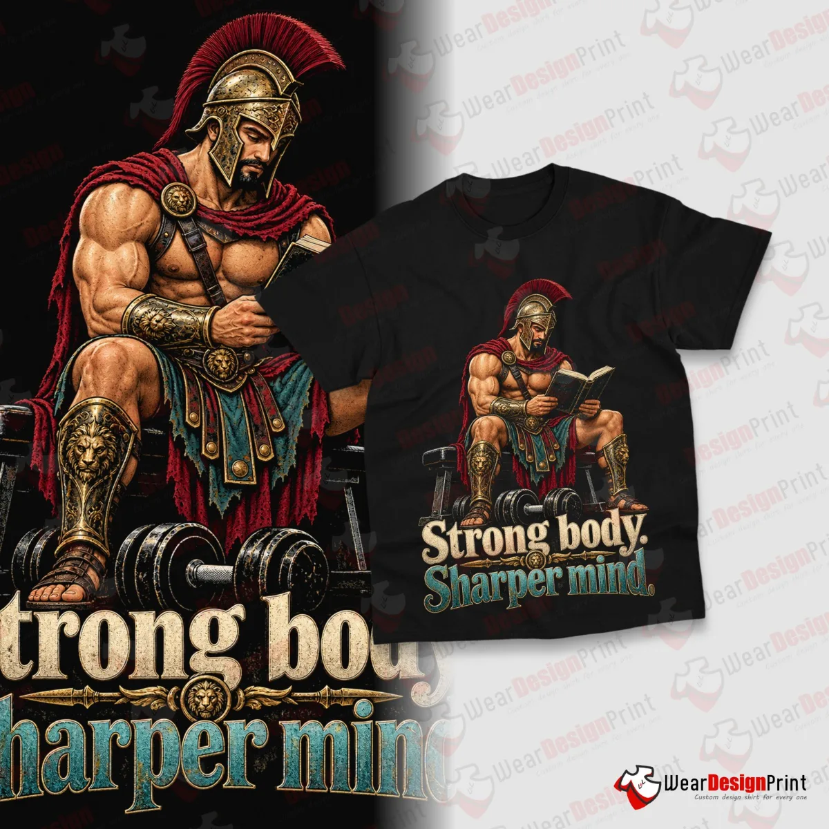 Warrior Gym Shirt Designs 15PCS PNG Bundle — view 9
