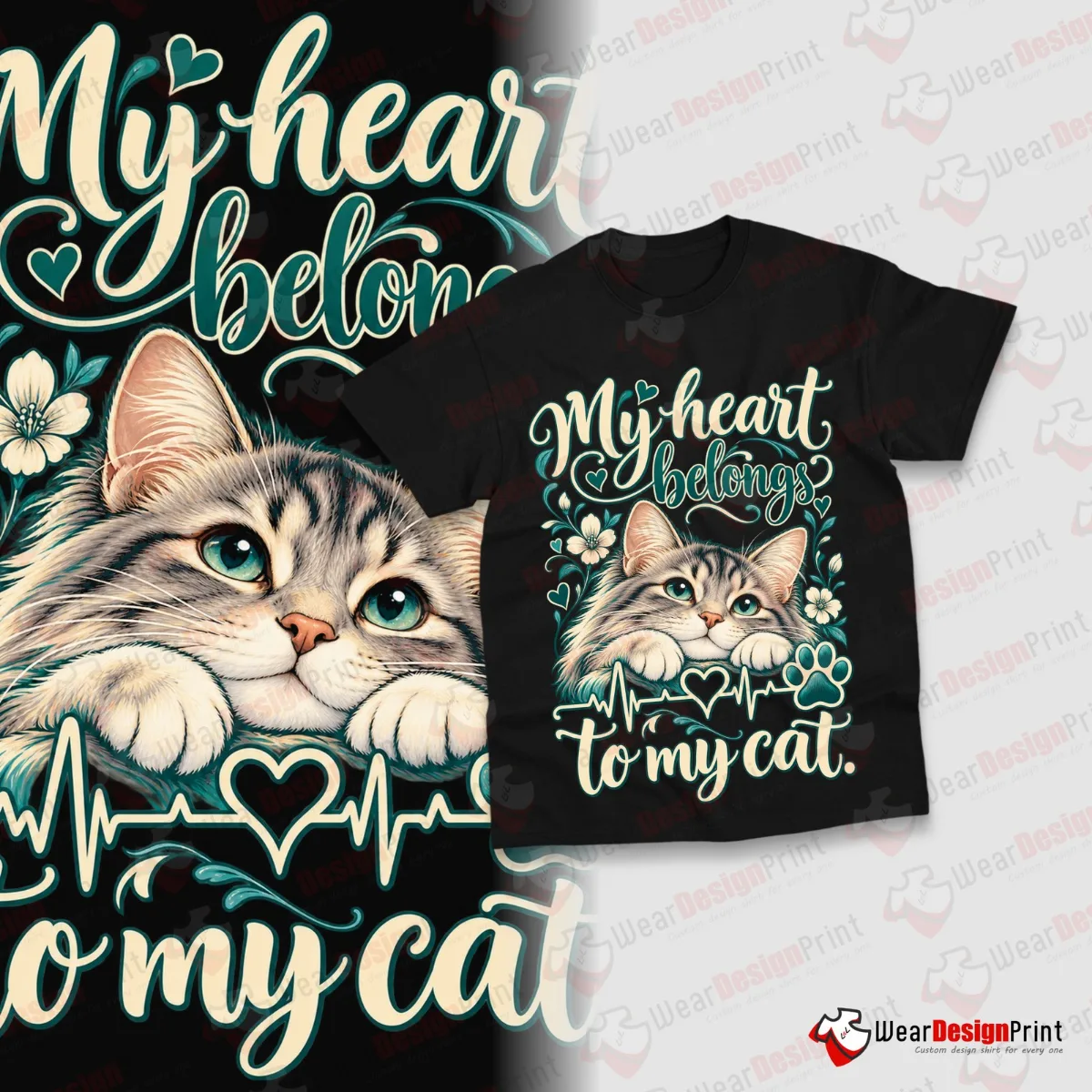 Funny Cat Shirt Designs 20PCS PNG Bundle — view 11
