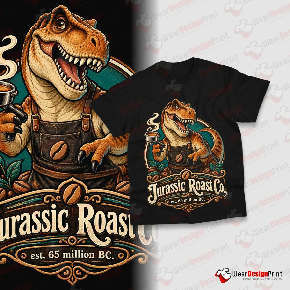 Dinosaur Coffee Shirt Designs 20PCS PNG Bundle — view 11