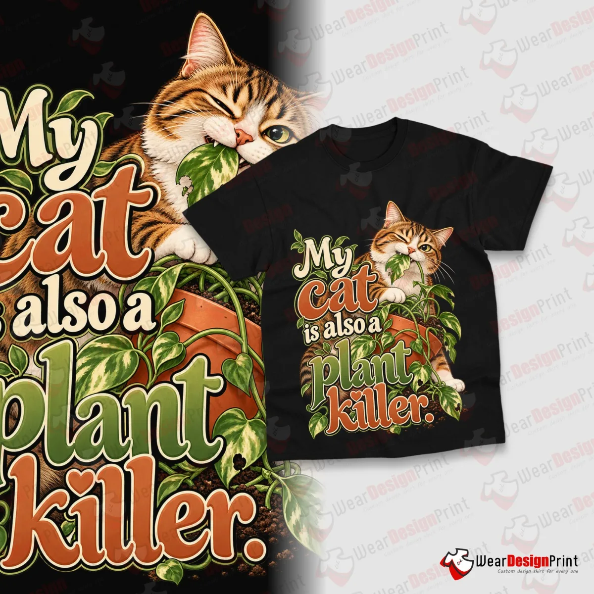 Funny Cat Shirt Designs 20PCS PNG Bundle — view 13