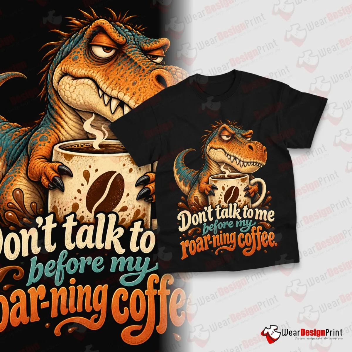 Dinosaur Coffee Shirt Designs 20PCS PNG Bundle — view 15