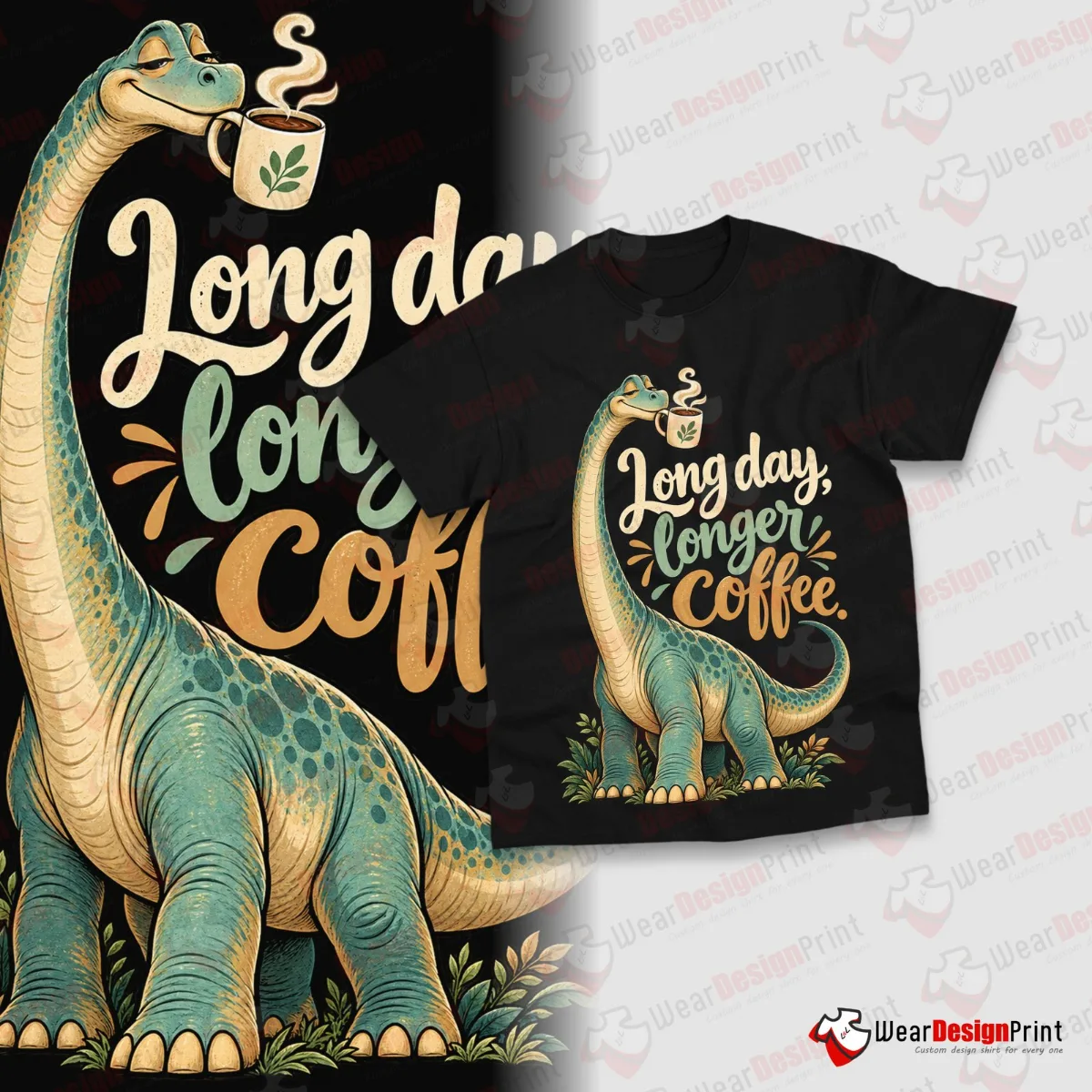 Dinosaur Coffee Shirt Designs 20PCS PNG Bundle — view 19
