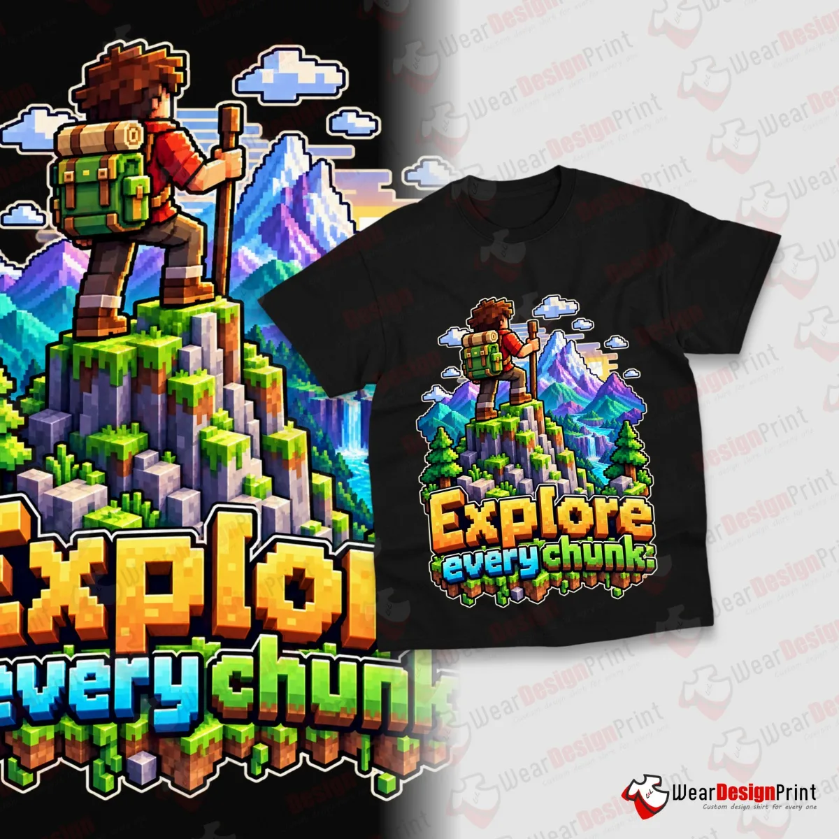 Pixel Art Kids Shirt Designs 16PCS PNG Bundle — view 16